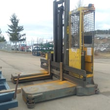 10,000 lb. Baumann #EMS454/15-155/55STQST67, electric sideloader, 216" lift, 72 V. battery, 11,168 hours, 1999
