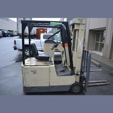 3,000 lb. Crown #35SOFT, electric lift truck, 190" lift, side shift, 36 V. battery, cushion tires