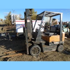 4,000 lb. Toyota #5FGC25, propane lift truck, solid tires, 18,830 hours, 1990