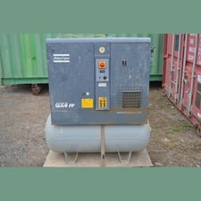 150 PSI, Atlas Copco #GX4 FF, rotary screw air compressor, tank mounted, 16.5 CFM, 5 HP, 575 V., 2007