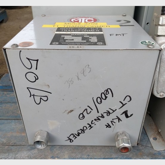 2 KVA 600 Primary, 120/60 Secondary, Marcus, Dry Type Transformer Single Phase