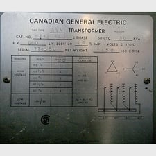 30 KVA 600 Primary, 208Y/120 Secondary, Canadian General Electric, Dry Type Transformer 3 Phase