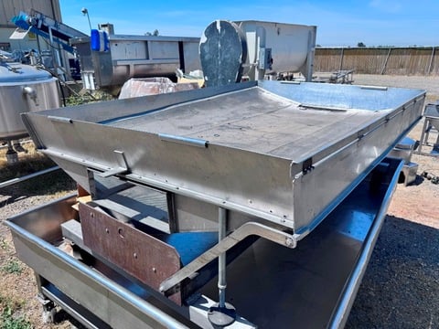Stainless Steel Cooling Pan, 5' wide x 88" long cooling pan, perforated screen deck, 15" deep pan body, 2"