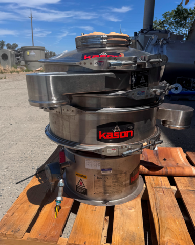 24" Kason #K24-1-SS, Vibratory Screener, Stainless Steel, single deck, 0.33 HP vibratory drive, 0.55 HP