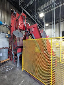 14 cu.ft. Delong #DSTB-14, Tumblast/Barrel Shot Blast Machine, 20 HP blast wheel, Provent Intercept PV 34-6