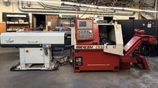 Ganesh #Cyclone-32GT, CNC Gang Lathe, Ganesh CNC Control, Chip Conveyor, 3-Axis, 6.7" swing, 5" chuck, 1.3"