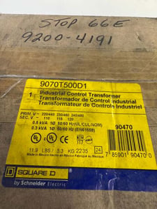 Square D Industrial Control Transformer 9070T500D1