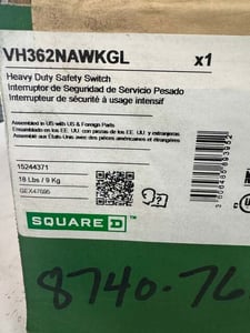 Square D Heavy Duty Safety Switch VH362NAWKGL 600V
