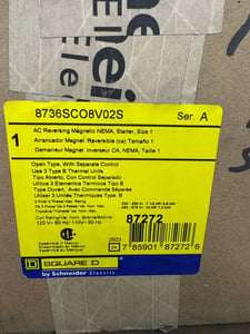 Square D Reversing Magnetics Motor Starter 8736SCO8V02S 600VAC