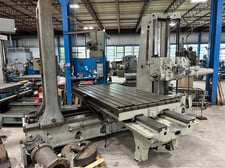 5" Giddings & Lewis #350T table type horizontal boring mill, 60" x 122" T-slotted table, hardways, tailstock