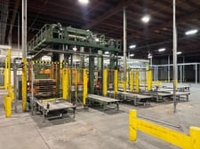 Emmeti MT 554 Automatic Bottom-Infeed Palletizing System with Spiral Conveyor & Complete Material Ha