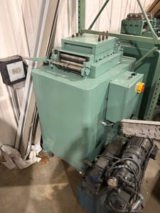 10" x 0.13" Durant #MD-10, Powered Coil Straightener, 7-roll straightener, 2" roll diameter, 60 FPM, 2 HP
