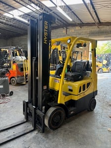 5,000 lb. Hyster #S50FT, Forklift, triple stage mast, 98" lowered height/224" raised height, 4-way