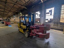12,000 lb. Yale #GC120VXPRS, Forklift, 72" Bolzoni roll clamp, 2-stage mast, 135" raised mast, 4-way