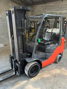 6,000 lb. Toyota #8FGCU30, Forklift, quad mast, 89" lowered height/240" raised height, 4-way hydraulics