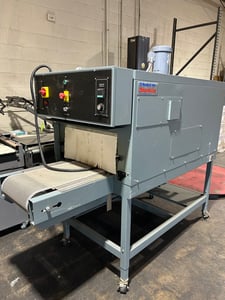 Shanklin #T-71, Shrink Tunnel, 60" L x 22" width x 10" H passage, 92" conveyor, variable speed Teflon mesh