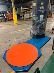 Wulftec #WSML-150-B, Low Profile Stretch Wrapper, 50-55 loads/hr., 58" diameter turntable, 80" wrap height