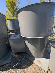 90000 cfm Loren Cook 54EUB, Updraft fans roof mounted, belt driven, 20 HP