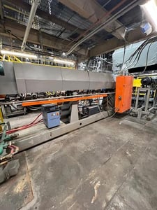 6" Battenfeld, co-extrusion sheet line, 6" & 2.5" Extruders, 90" Sheet Die, Roll Stand, Shear & Stacker, 2000