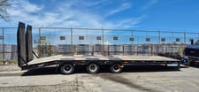 J & J #AT-3, 30 ton tri-axle tag along equipment float, 28' deck, 8' 6" wide, spring suspension, air