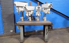 14 Clausing #1666, 4-Head Drill Press Station, 15" x 60" Table, .75 HP, 460 V.