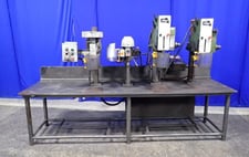 24 4-Head Drill Press Station, 15" x 120" Table, .5 HP, 1140-3450 RPM, 460 V.