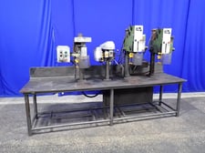 24 4-Head Drill Press Station, 15" x 120" Table, .5 HP, 1140-3450 RPM, 460 V.