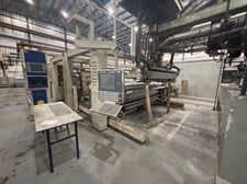 4.72" Reifenhauser, 5-Layer Cast Film Extrusion Line, 86.6" film width, 40/87/211 HP, 656 FPM, 98.4" die