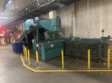 Maren #72-S-0E-75, Open End Auto-Tie Horizontal Baler, 40 HP, Maren 60 hogger, 20' pinch conveyor, 460 Volt