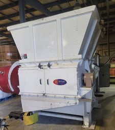 Vecoplan #RG62/125-SPK, Single Shaft Film Shredder, 62" opening, 125 HP rebuilt motor, discharge conveyor