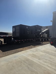 SSI #M120H, Dual Shaft Shredder, 46" x 75" cutting chamber, 3" blades, 275 HP, trailer mounted w/ Peterbilt