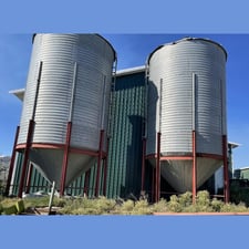 12,979 Gal. Silo, 1,735 Cu. Ft., 12' diameter x 18' H, Mounted on Stands, w/ Ladder (2 available)