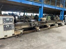 25" x 240" Mazak #HD24, engine lathe, 15" swing over cross slide, inch/metric threading, 4-jaw 20" chuck, 20