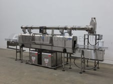 PDC Intl. Corp. #KST80-712, 304 Stainless Steel, dual zone steam shrink tunnel and conveyor with