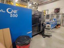 550 Ton, 62.9 oz., Leroy Somer Mtron #ONE-550-i30, horizontal injection molder, 36.2" x 31.9" tie bar