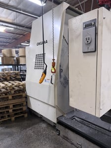 Okuma #LU45-M, CNC turning center, 33" swing, 27" chuck, 3-jaw, 5.12" bore, 49.2" centers, A2-11, twin