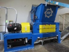 SSI #SSR-500E, single-shaft shredder, 100 HP, 52" rotor length, 16" rotor diameter, 2.6 yd. hopper, 54