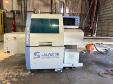 Salvador #SuperCut-100-Optimus, optimizing roll feed cutoff saw, 2.7" x 7.8" blade, 7-1/2 HP motor, 393 FPM
