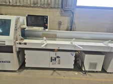Salvador #Super-Push-200-Optimus, optimizing push feed cutoff saw, 10 HP, 16' infeed, 200 FPM pusher, 20"