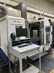 YCM #WV-108B, CNC vertical machining center, Fanuc MXP-200i, 44" X, 30" Y, 27.5" Z, 10000 RPM, 32 automatic
