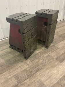 12" x 24" x 18" Giddings & Lewis, T-slotted angle plates, cast iron construction, 1 set