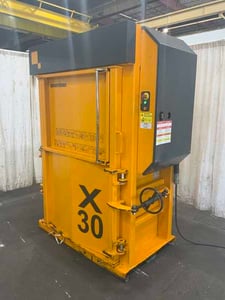 Bramidan #X30, vertical baler, 43" x 26" feed opening, 25 second cycle time, 5.5 HP, e-stop, 2013