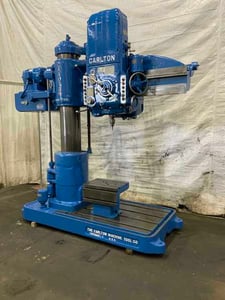 4' -13" Carlton #3A, radial arm drill, power elevation & column clamp, coolant, 15 HP, #5MT