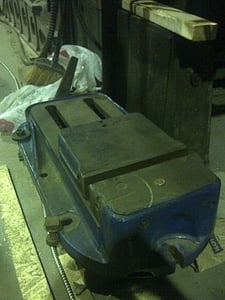 Vise, milling or shaper, 12" max opening, hardened removable jaws, acme screw drive