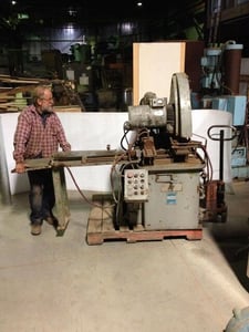 Stone extrusion saw, automatic, automatic cycling, 15 HP, oscillator attachment, takes 12" -18" blade