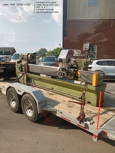 22"/30" x 102" YAM engine lathe, gap bed, 3-jaw, 4-jaw, Steady Rest, 2-Axis digital read out, inch/metric