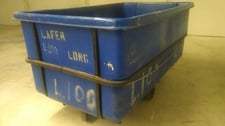 4' x 8' x 55" H rolling industrial bins, polypropylene, 2 ton capacity, 8" swivel casters