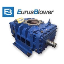 2096 cfm, 15 psig, Eurus #MB6016, bi-lobe rotary positive displacement blower, 15" Hg vacuum, 8" inlet/outlet