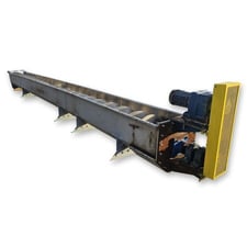 23" diameter x 31' long, Stainless Steel industrial screw auger conveyor, 25" x 26" trough, 38 RPM, 4 HP (3