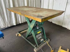 2000 lb. Southworth #LS22-36, 72" L x 36" W hydraulic scissor lift table, 36" lift height, foot pedals, 1 HP